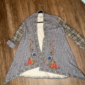 Ivy Jane Cardigan Long Sweater Embroidered Needlepoint Women’s Small
